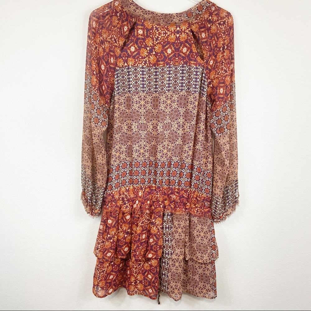 Gypsy 05 | Girih Peasant Boho Print Silk Dress - Picture 4 of 8